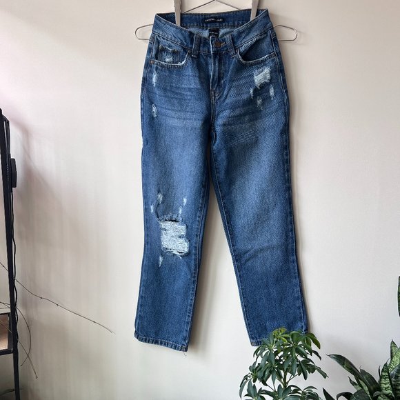 Gently Worn but Lovingly Cared For Sincerely Jules Distressed Trendy Mom Jeans - Picture 1 of 13